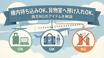 機内持ち込みOK、貨物室へ預け入れOK、両方NGのアイテムを解説