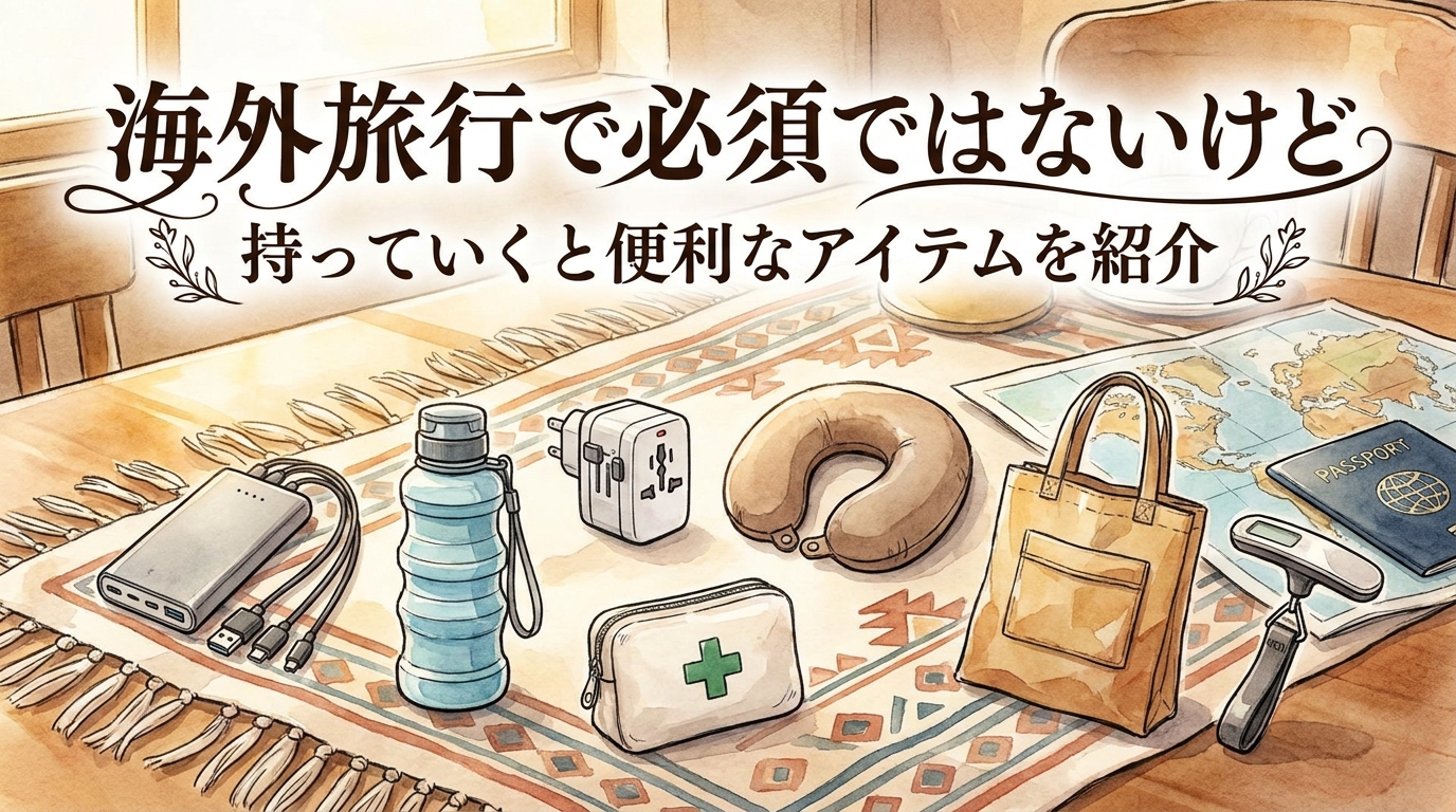 海外旅行で必須ではないけど持っていくと便利なアイテムを紹介