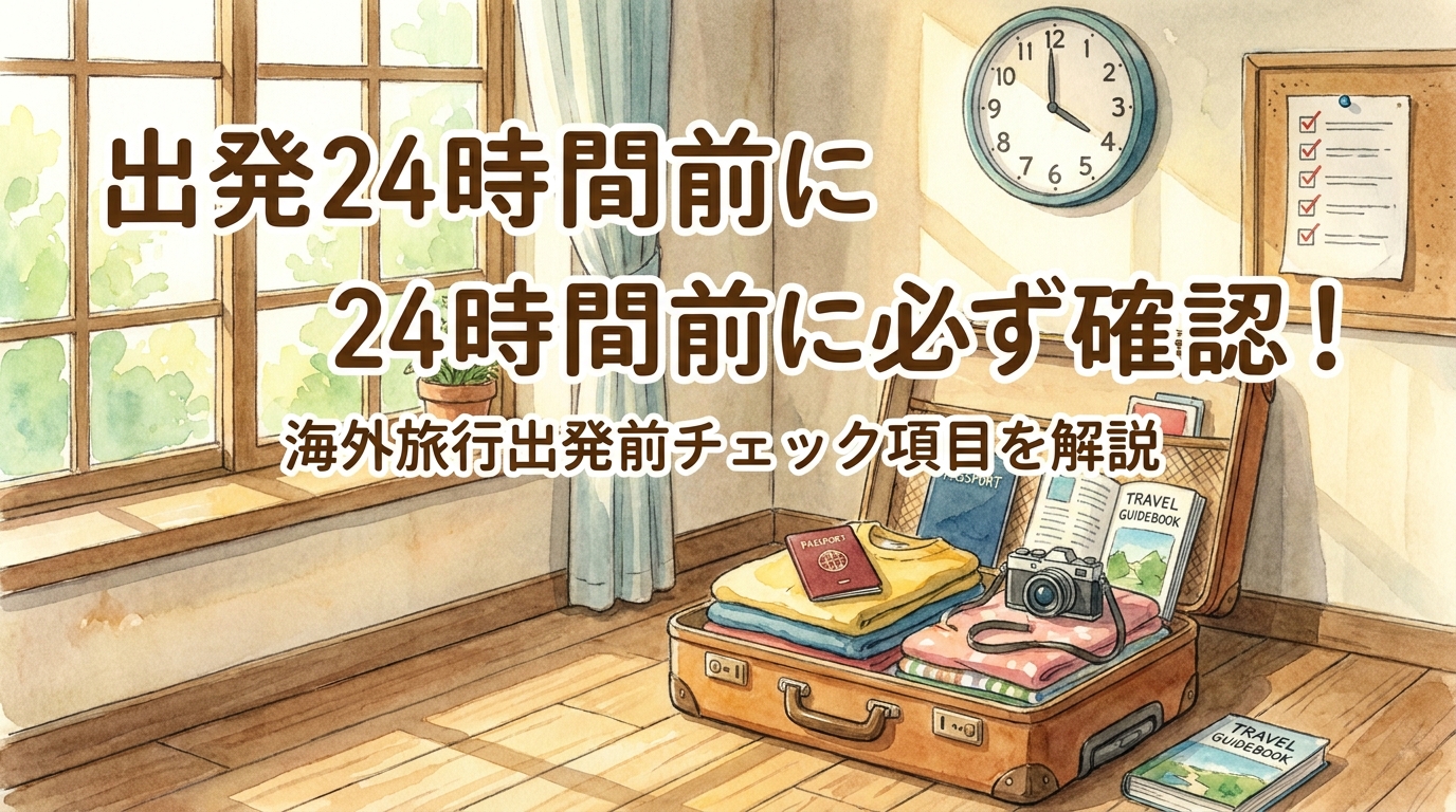 出発24時間前に必ず確認！海外旅行出発前チェック項目を解説