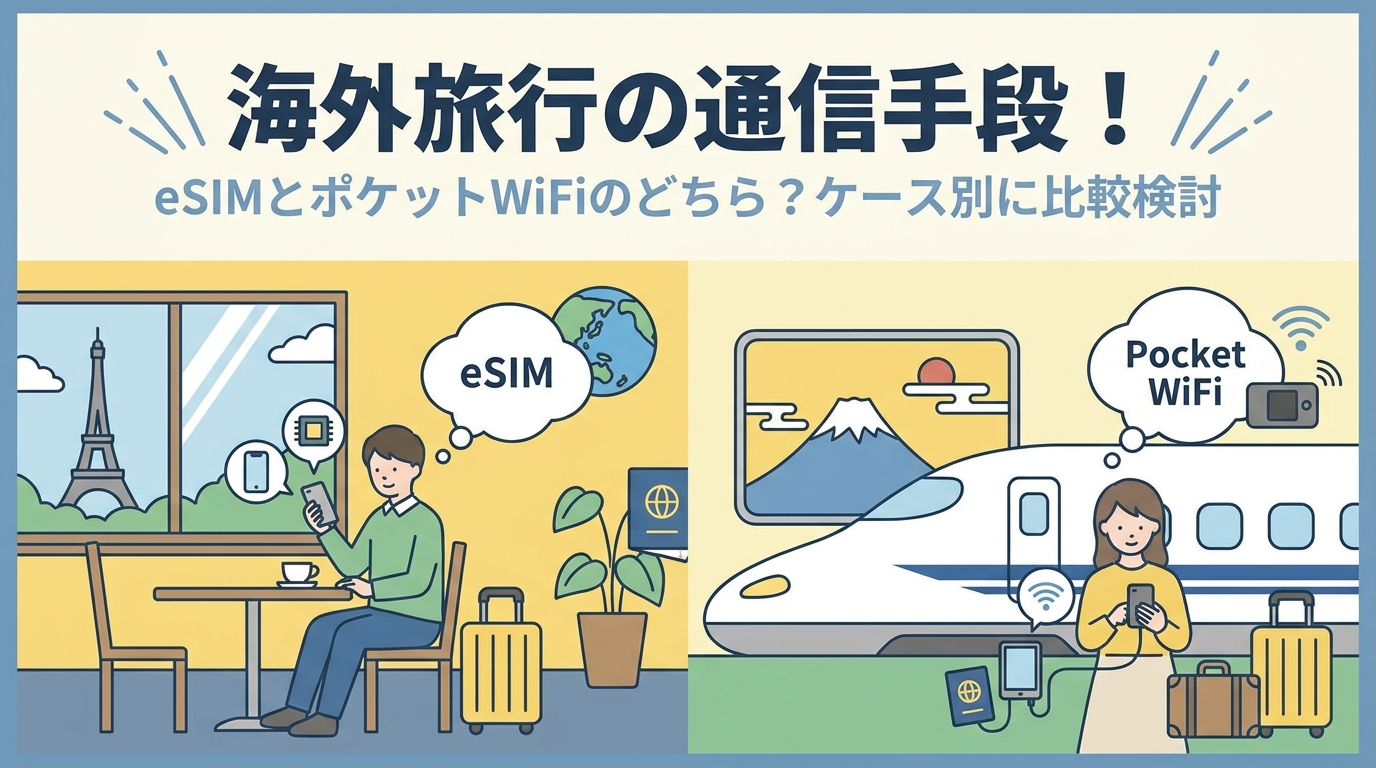 海外旅行の通信手段！eSIMとポケットWiFiのどちら？ケース別に比較検討