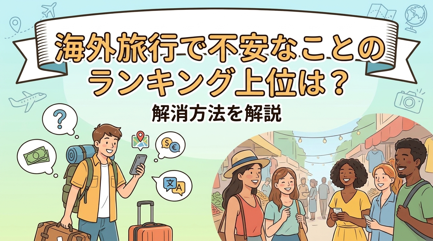 海外旅行で不安なことのランキング上位は?解消方法を解説