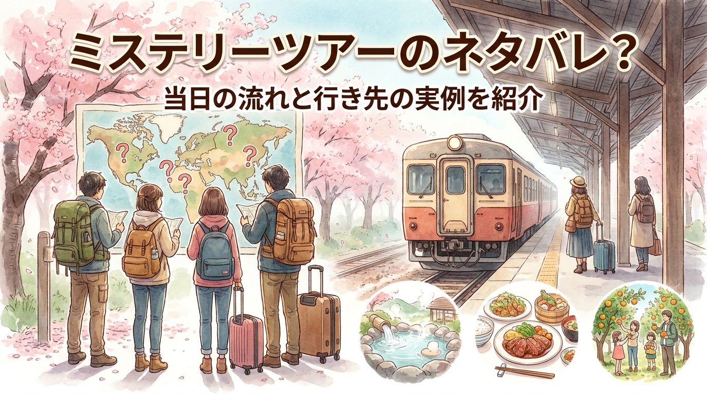 ミステリーツアーのネタバレ？当日の流れと行き先の実例を紹介