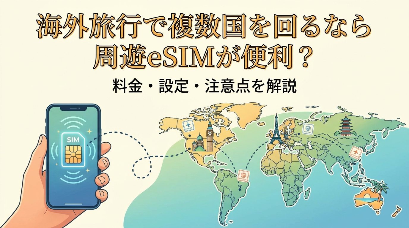 海外旅行で複数国を回るなら周遊eSIMが便利？料金・設定・注意点を解説