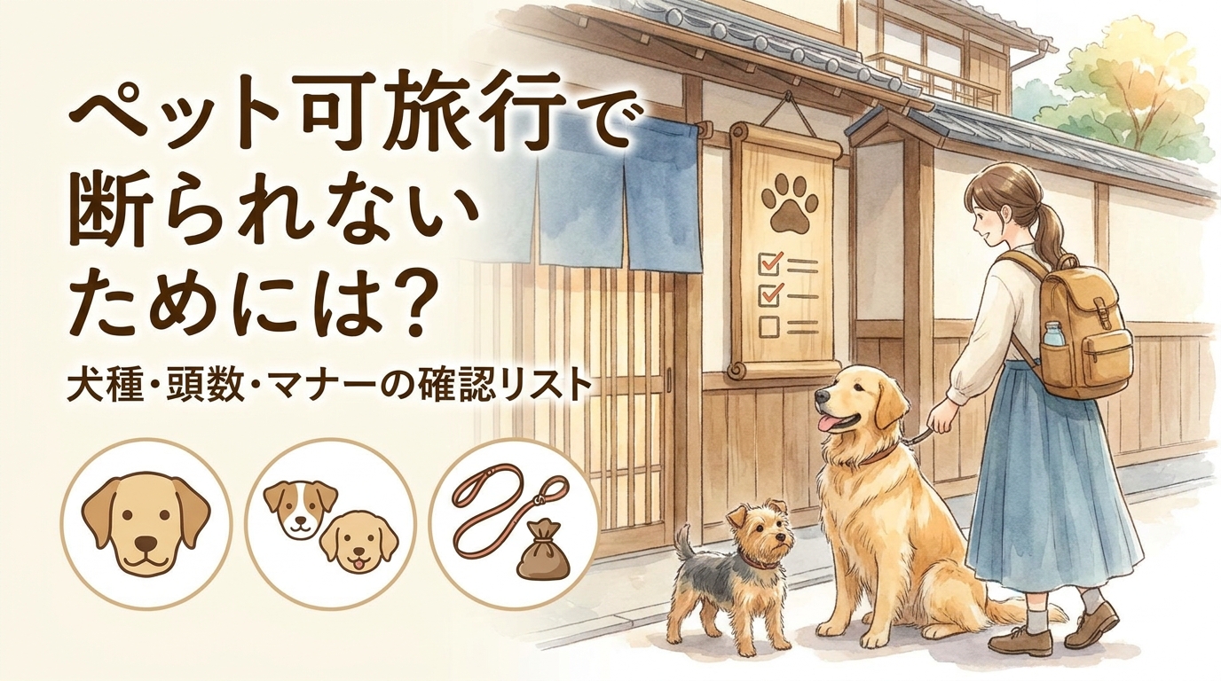 ペット可旅行で断られないためには？犬種・頭数・マナーの確認リスト