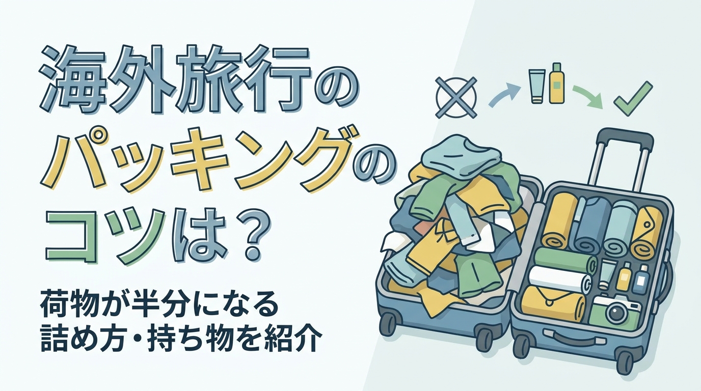 海外旅行のパッキングのコツは？荷物が半分になる詰め方・持ち物を紹介