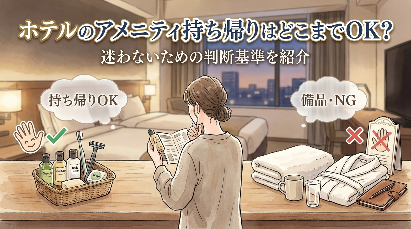 ホテルのアメニティ持ち帰りはどこまでOK？迷わないための判断基準を紹介
