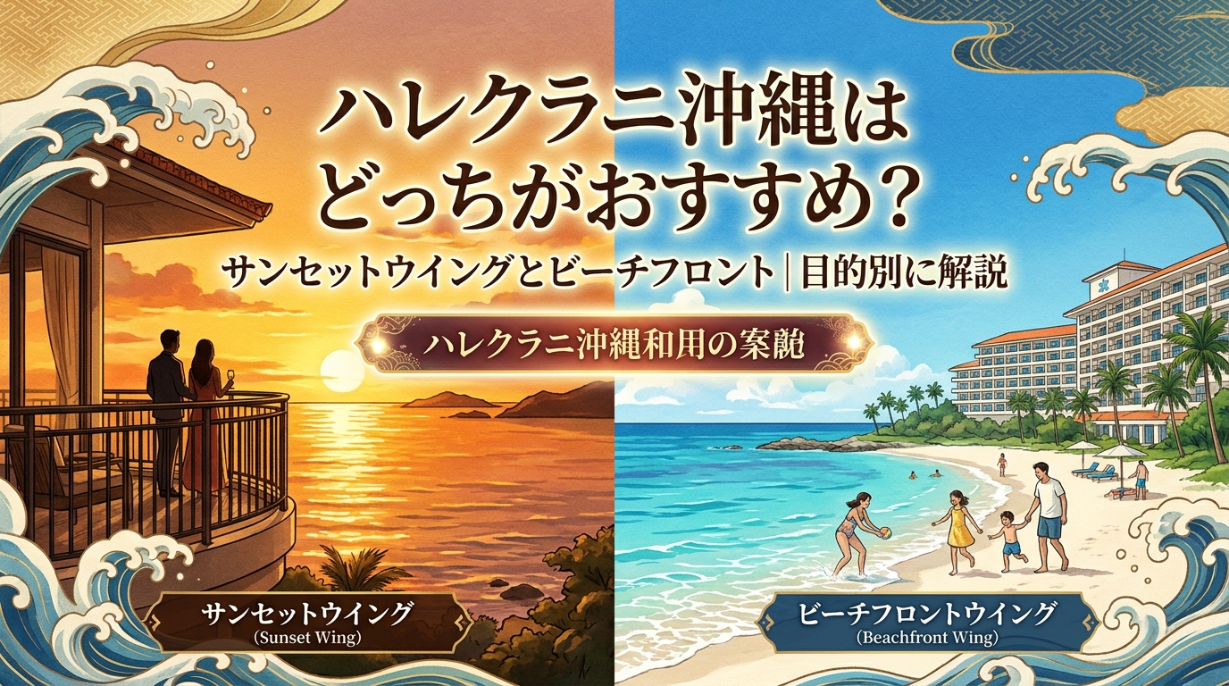 ハレクラニ沖縄はどっちがおすすめ？サンセットウイングとビーチフロント｜目的別に解説
