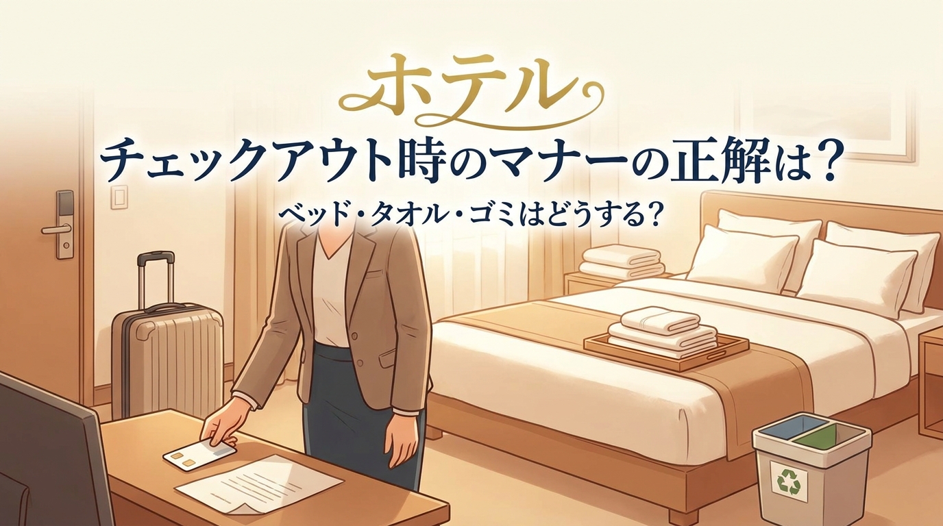 ホテル チェックアウト時のマナーの正解は?ベッド・タオル・ゴミはどうする?