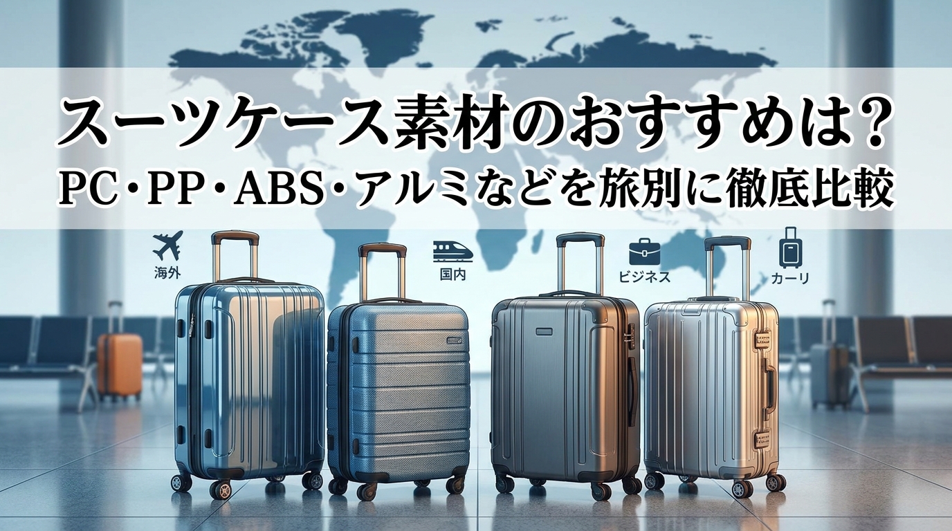 スーツケース素材のおすすめは?PC・PP・ABS・アルミなどを旅別に徹底比較
