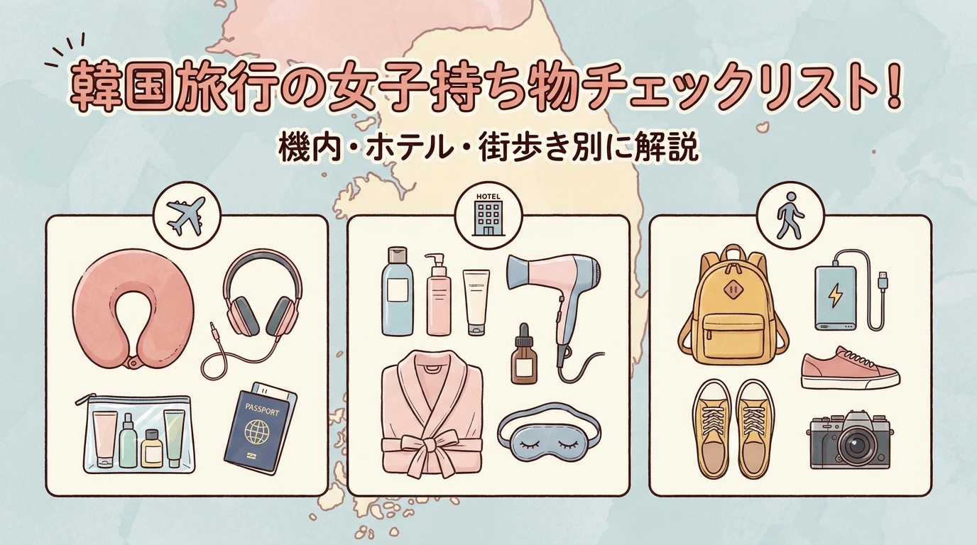 韓国旅行の女子持ち物チェックリスト!機内・ホテル・街歩き別に解説