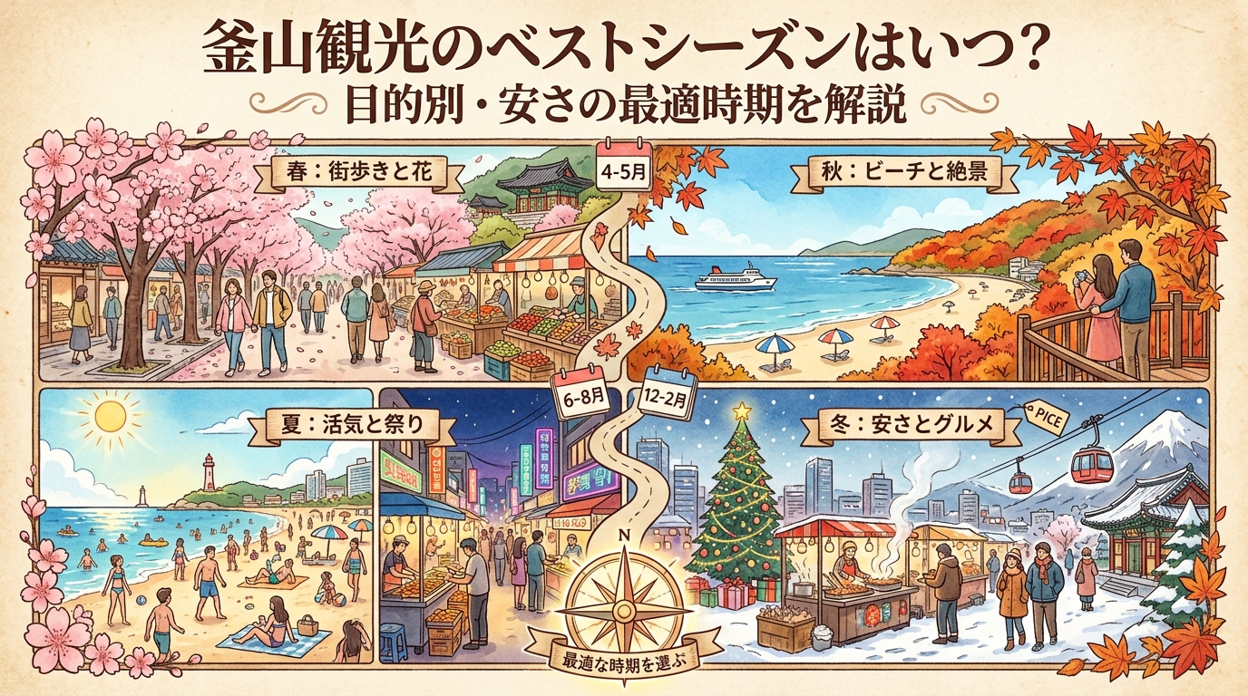 釜山観光のベストシーズンはいつ?目的別・安さの最適時期を解説