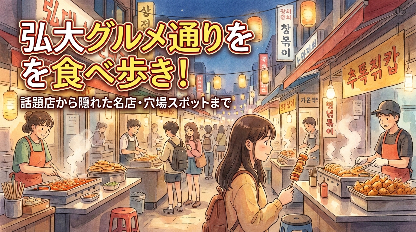 弘大グルメ通りを食べ歩き!話題店から隠れた名店・穴場スポットまで
