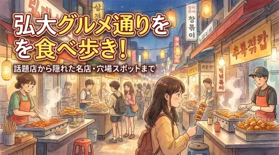 弘大グルメ通りを食べ歩き！話題店から隠れた名店・穴場スポットまで