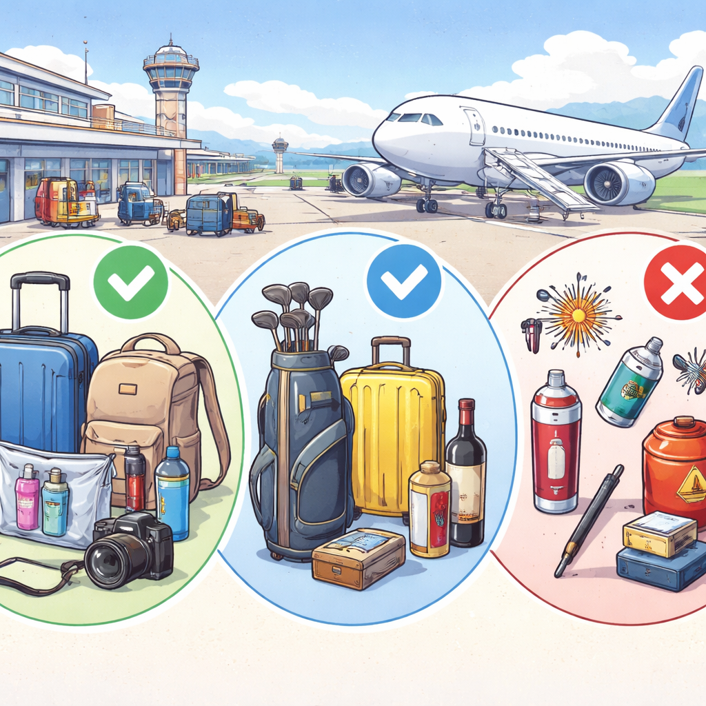 飛行機の荷物は3つに分類される