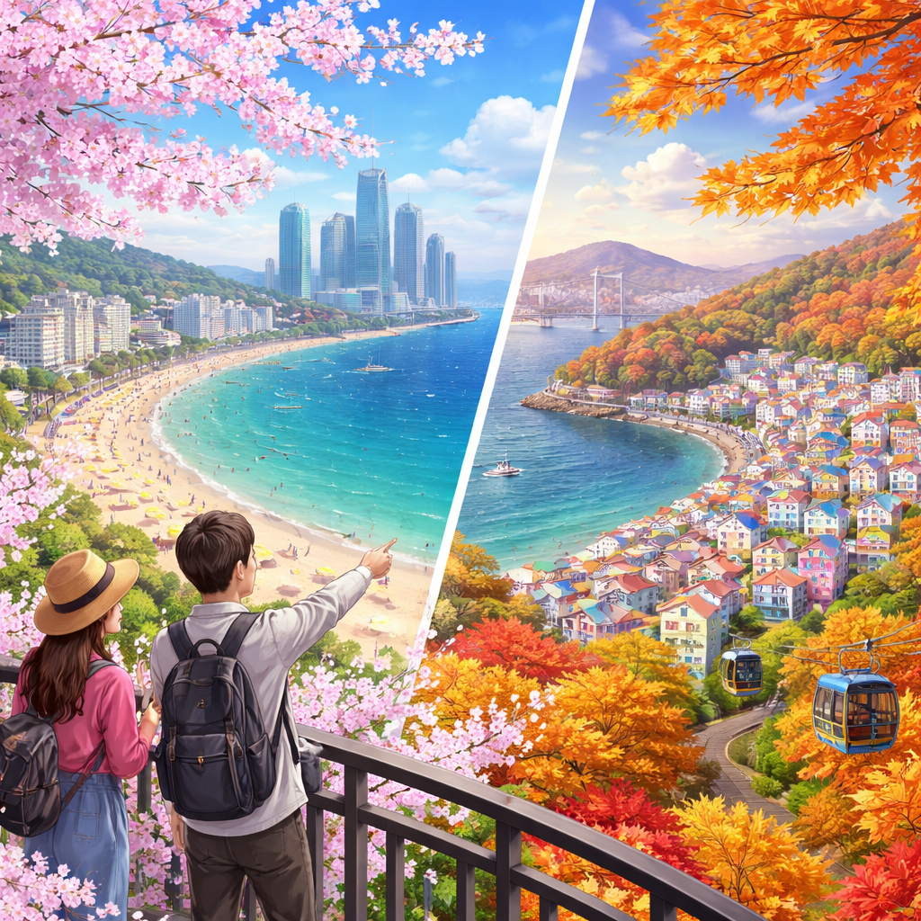 釜山観光のベストシーズンは「春(4〜5月)」と「秋(9〜10月)」が基本
